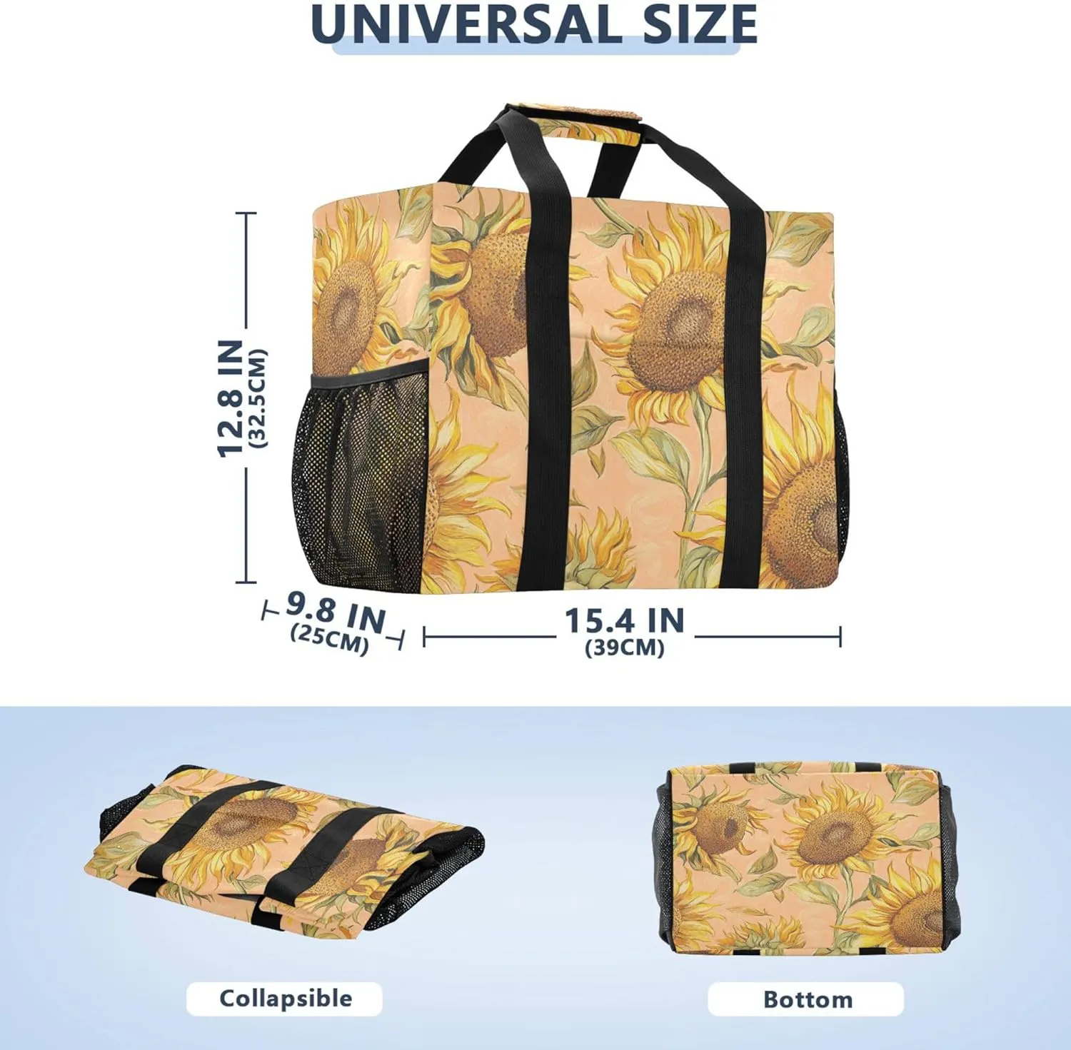 KLL Utility Totes with Handles Collapsable Water Resistant Carrier Bags