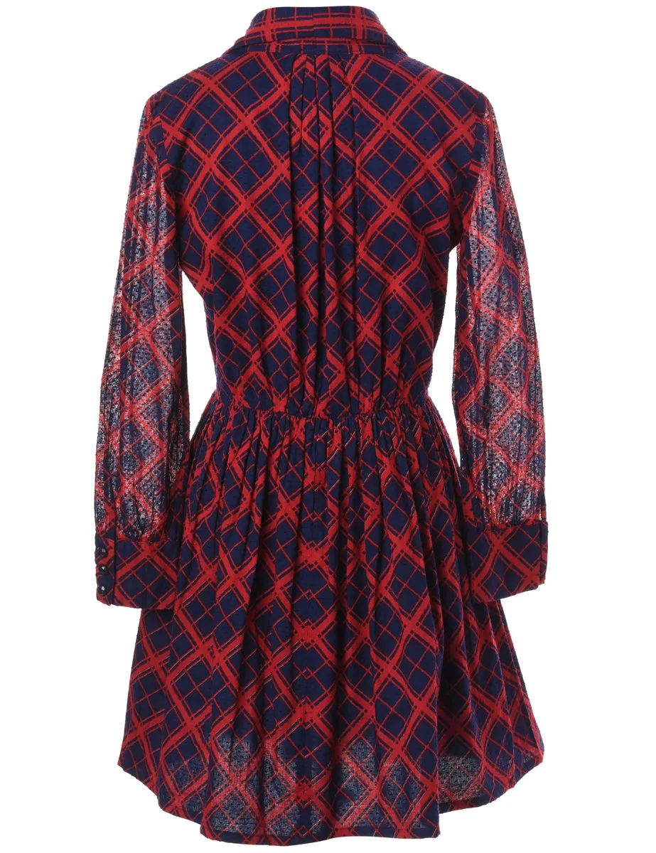 Label Checked Short Dress