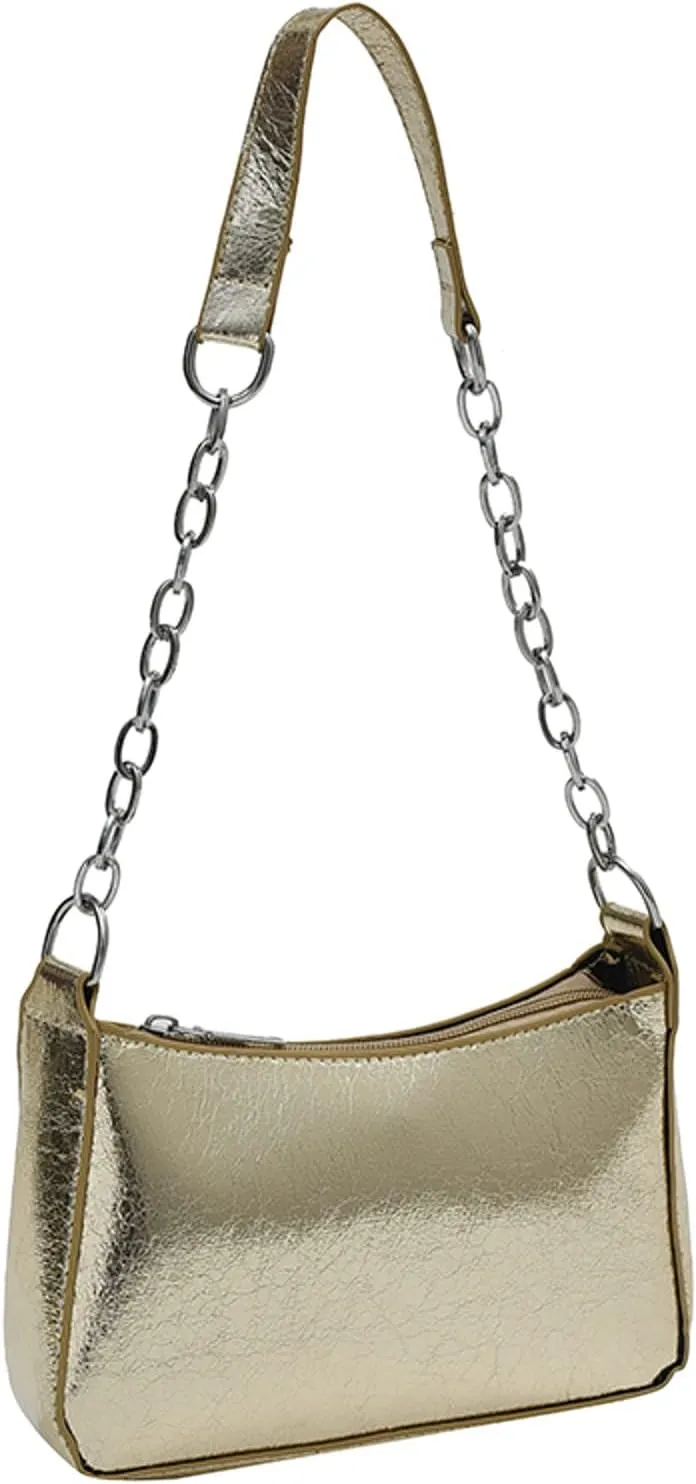 Ladies Shoulder Bags Gentle Simple Temperament Armpit Bag Straw Braided Large Capacity Commuting Tote (Gold, One Size)