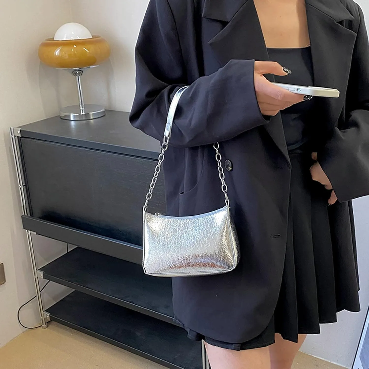 Ladies Shoulder Bags Gentle Simple Temperament Armpit Bag Straw Braided Large Capacity Commuting Tote Nylon (One Size)