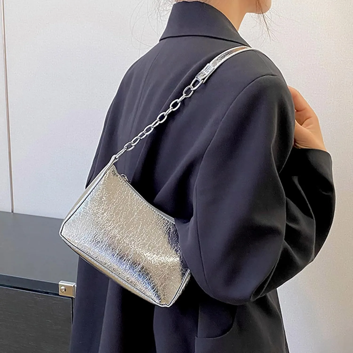 Ladies Shoulder Bags Gentle Simple Temperament Armpit Bag Straw Braided Large Capacity Commuting Tote Nylon (One Size)