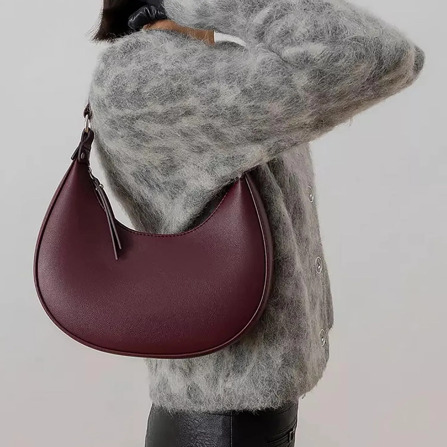 Ladies Shoulder Bags Half Moon Clutch Bag For Women Leather Bag Women's Shoulder Bags