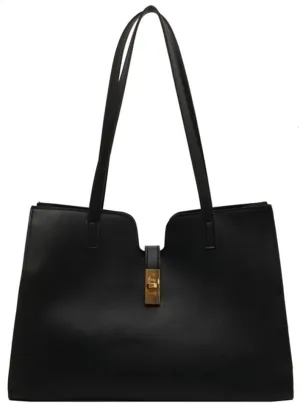 Large Capacity Working Tote Bag for Women Casual Vegan Leather Shoulder Purses Buckle Top Handle Handbag Satchels