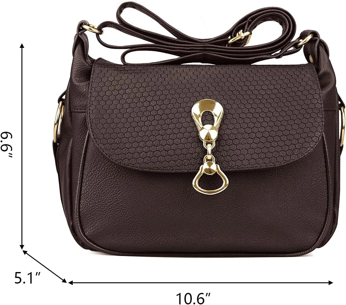 Leather Crossbody Purse Vintage Shoulder Bags Ladies Messenger Bags Travel Purses Handbags