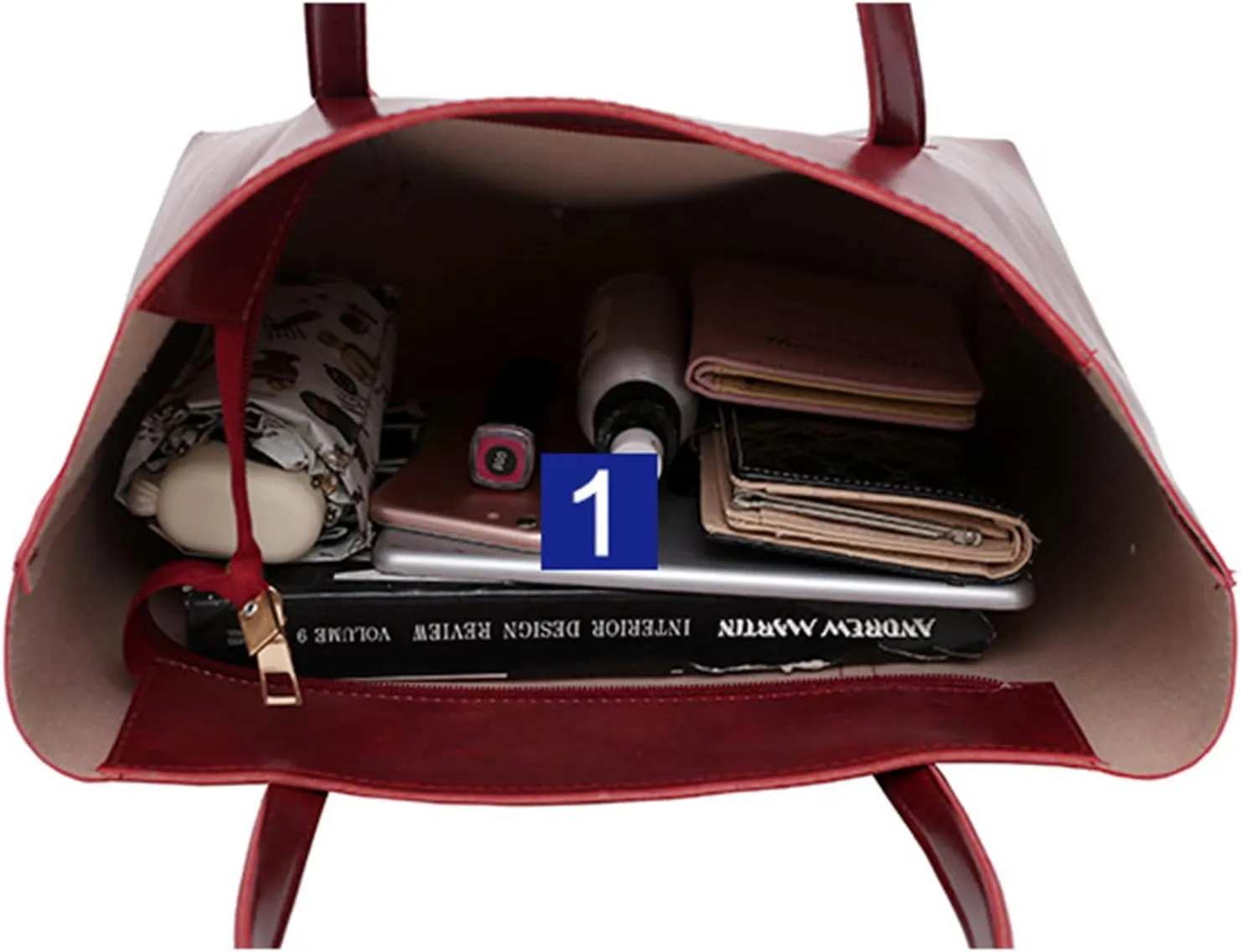 Leather Purses Satchel for Women Leather Casual Women Handbag 4 Piece Set Shoulder Bag Handbag Tote Holder Shopper Purse Bags