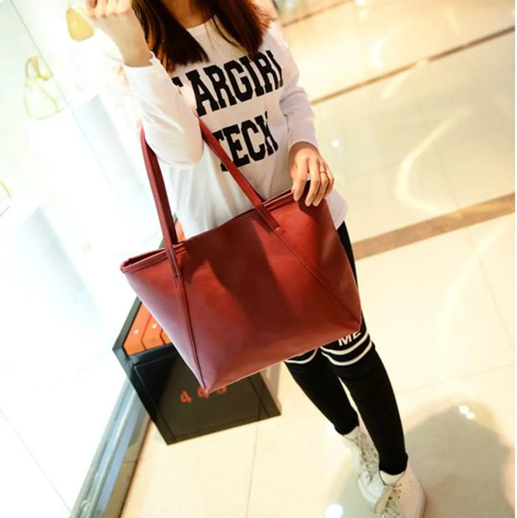 Leather Purses Satchel for Women Messenger Satchel Solid Capacity Women Handbag Bags High Shoulder