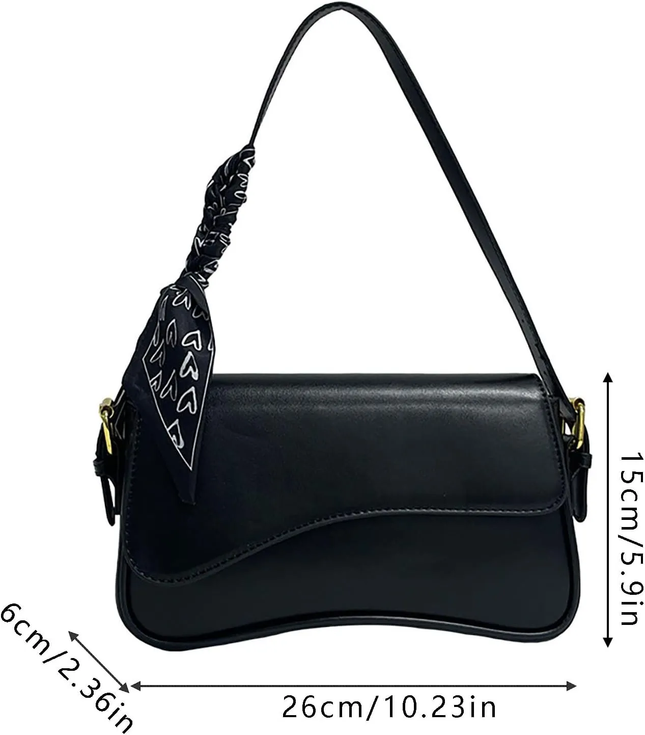 Leather Shoulder Bag, Faux Pu Leather Tote Bags Elegant Classic Handbags Purse Clutch Saddle Bag with 2 Dajustable Strap