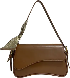 Leather Shoulder Bag, Faux Pu Leather Tote Bags Elegant Classic Handbags Purse Clutch Saddle Bag with 2 Dajustable Strap