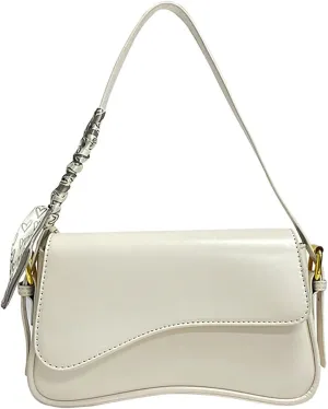 Leather Shoulder Bag, Faux Pu Leather Tote Bags Elegant Classic Handbags Purse Clutch Saddle Bag with 2 Dajustable Strap