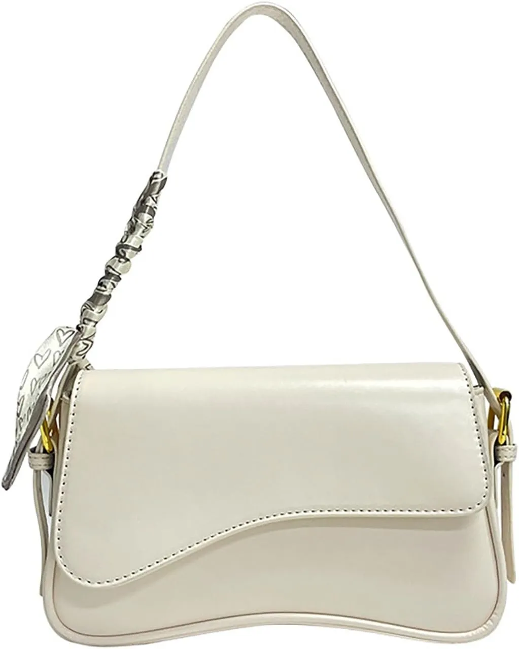 Leather Shoulder Bag, Faux Pu Leather Tote Bags Elegant Classic Handbags Purse Clutch Saddle Bag with 2 Dajustable Strap