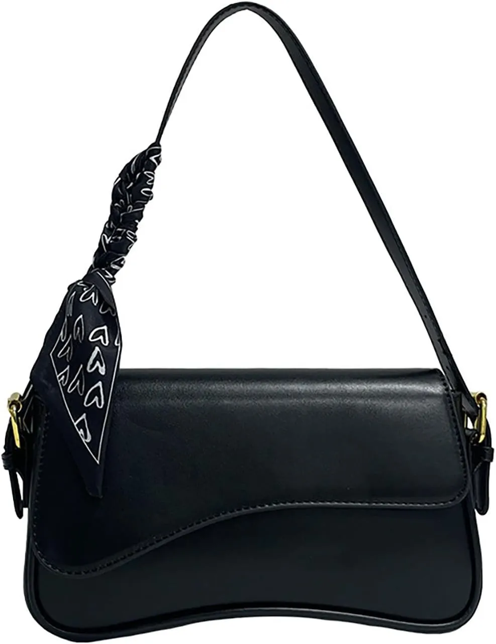 Leather Shoulder Bag, Faux Pu Leather Tote Bags Elegant Classic Handbags Purse Clutch Saddle Bag with 2 Dajustable Strap