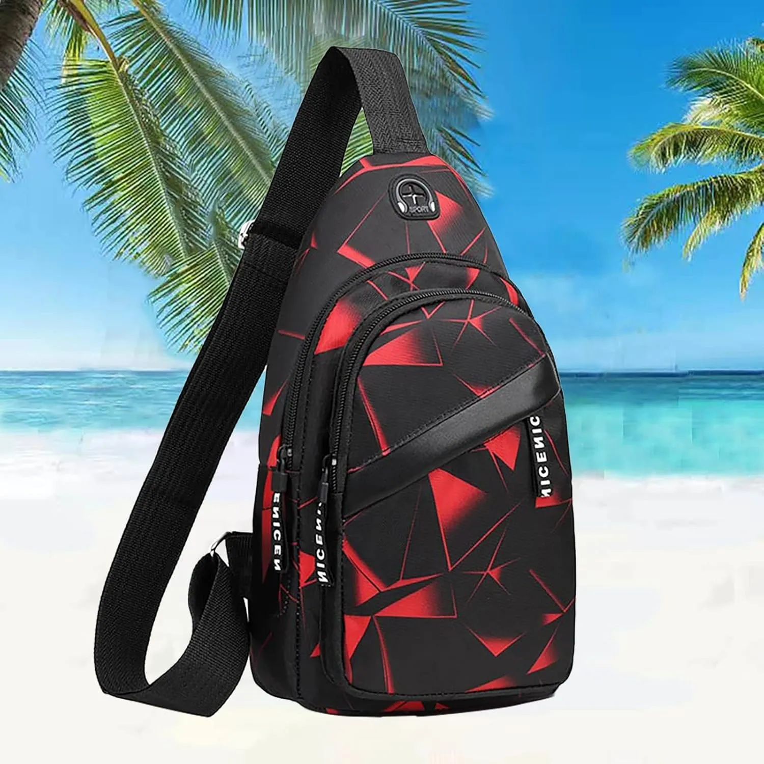 Lightweight Small Crossbody Bag for Women Men Crossbody Bags with Adjustable Guitar Strap 2025 Large Handbags(Red)
