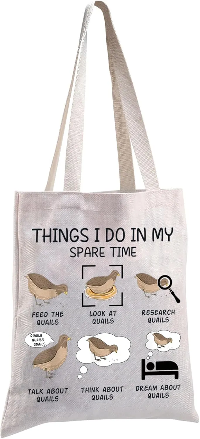 MBMSO Quail Bird Tote Bag Quail Bird Lover Gifts Things I Do in My Spare Time Quail Canvas Tote Shopping Bag Quail Bird Gifts