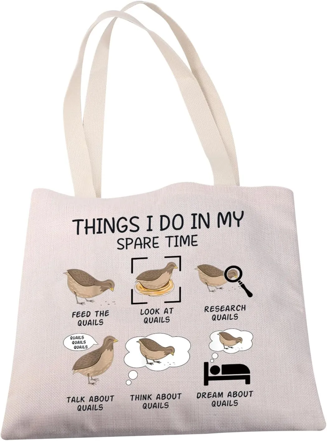 MBMSO Quail Bird Tote Bag Quail Bird Lover Gifts Things I Do in My Spare Time Quail Canvas Tote Shopping Bag Quail Bird Gifts