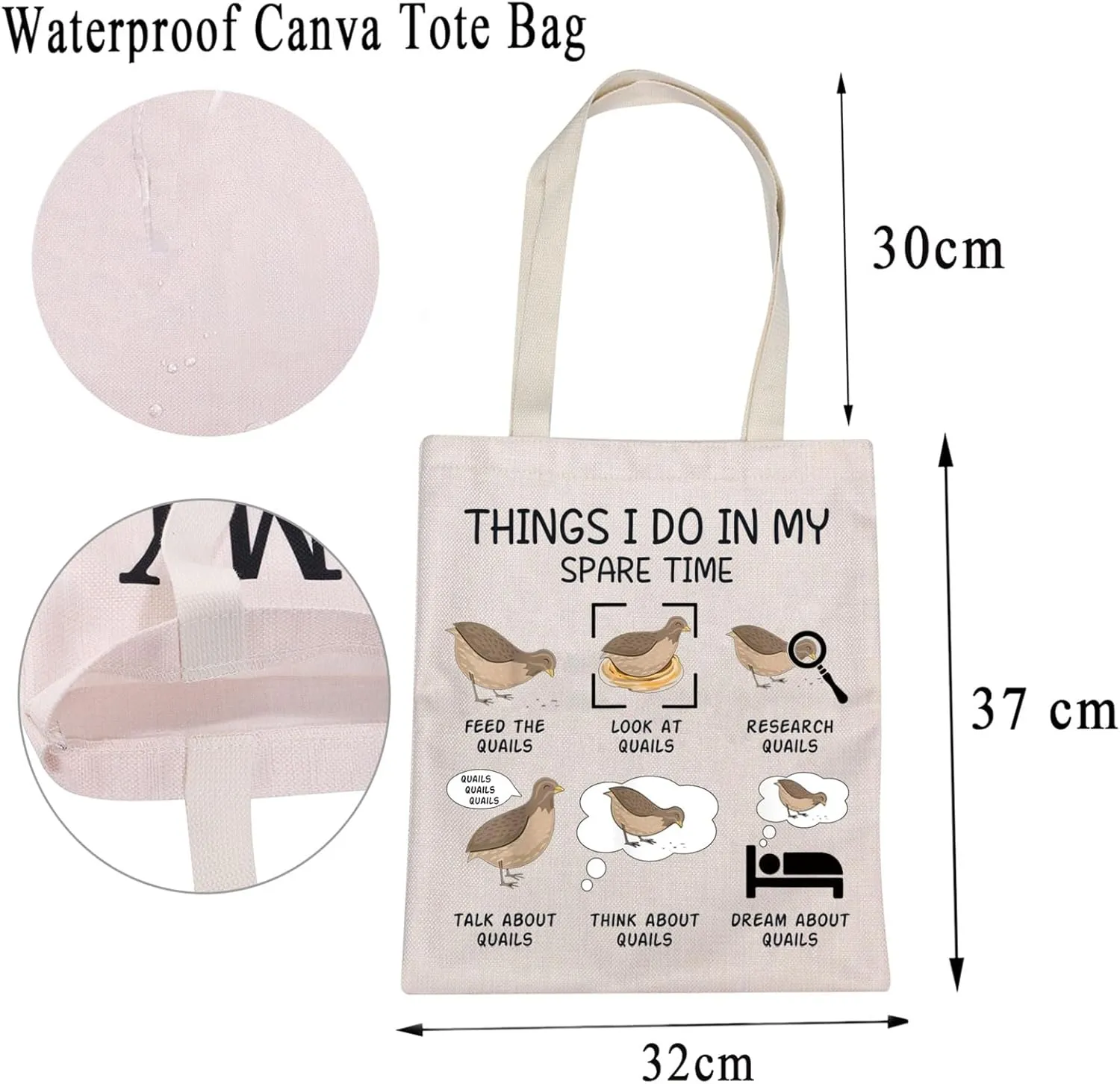 MBMSO Quail Bird Tote Bag Quail Bird Lover Gifts Things I Do in My Spare Time Quail Canvas Tote Shopping Bag Quail Bird Gifts