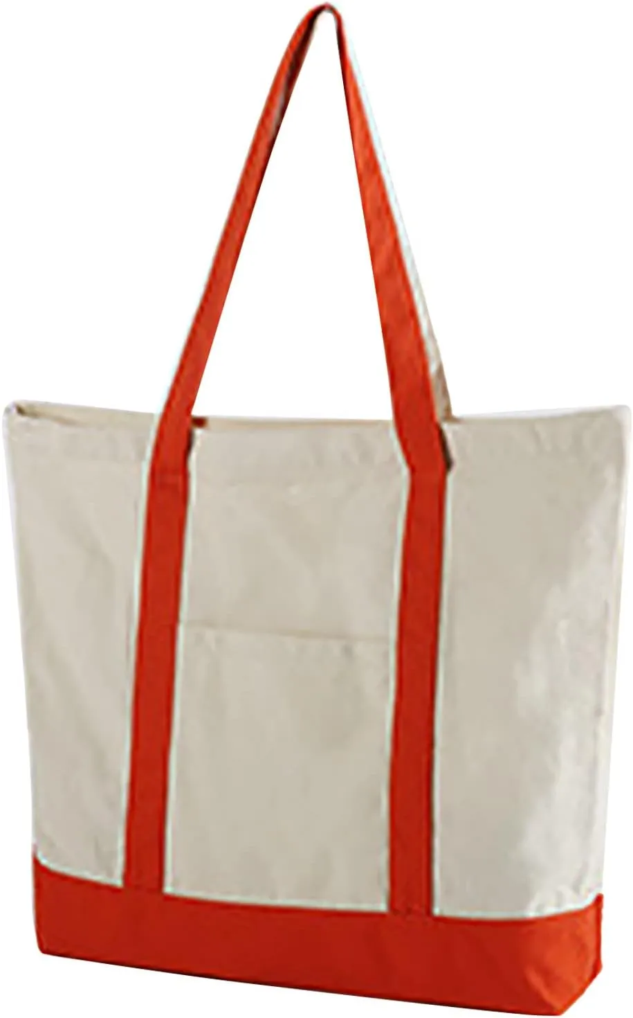 Medium Supermarket Bags Large Capacity Zipper Portable Canvas Bag Shoulder Bag Men (Red, One Size)