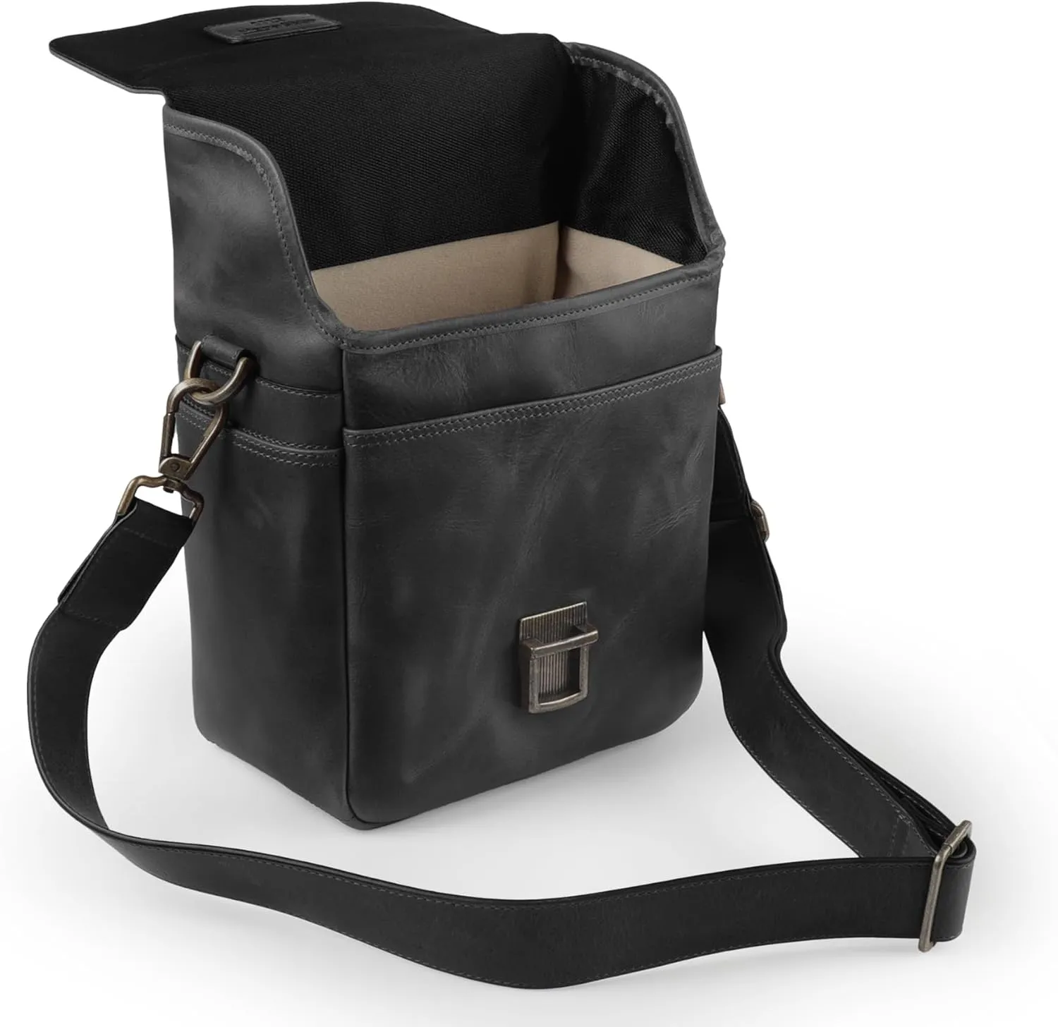 MegaGear Torres Mini MG1328 Genuine Leather Camera Messenger Bag for Mirrorless, Instant and DSLR Cameras