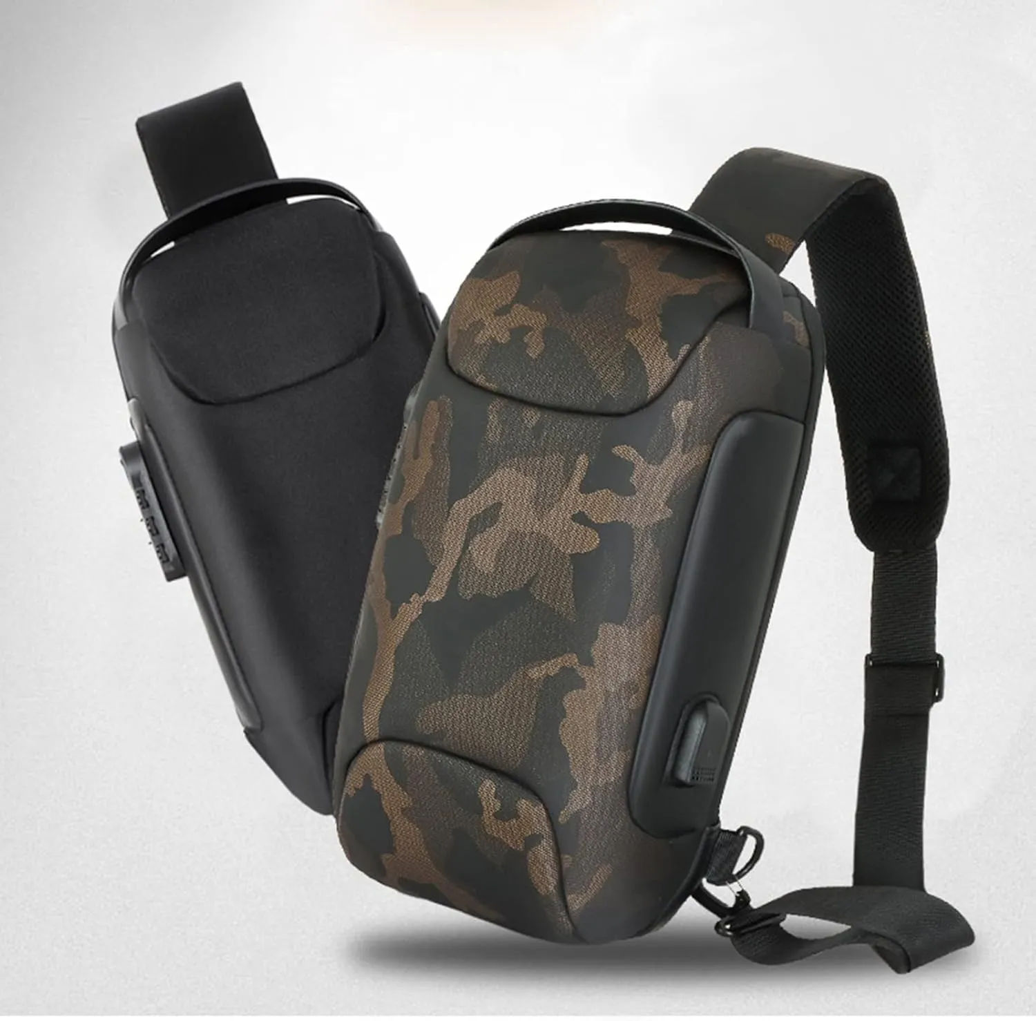 Men's Prevention Of Thieves Password Chest Lock Bag Cloth Sports One Shoulder Messenger Bag Shoulder Bags for (One Size)