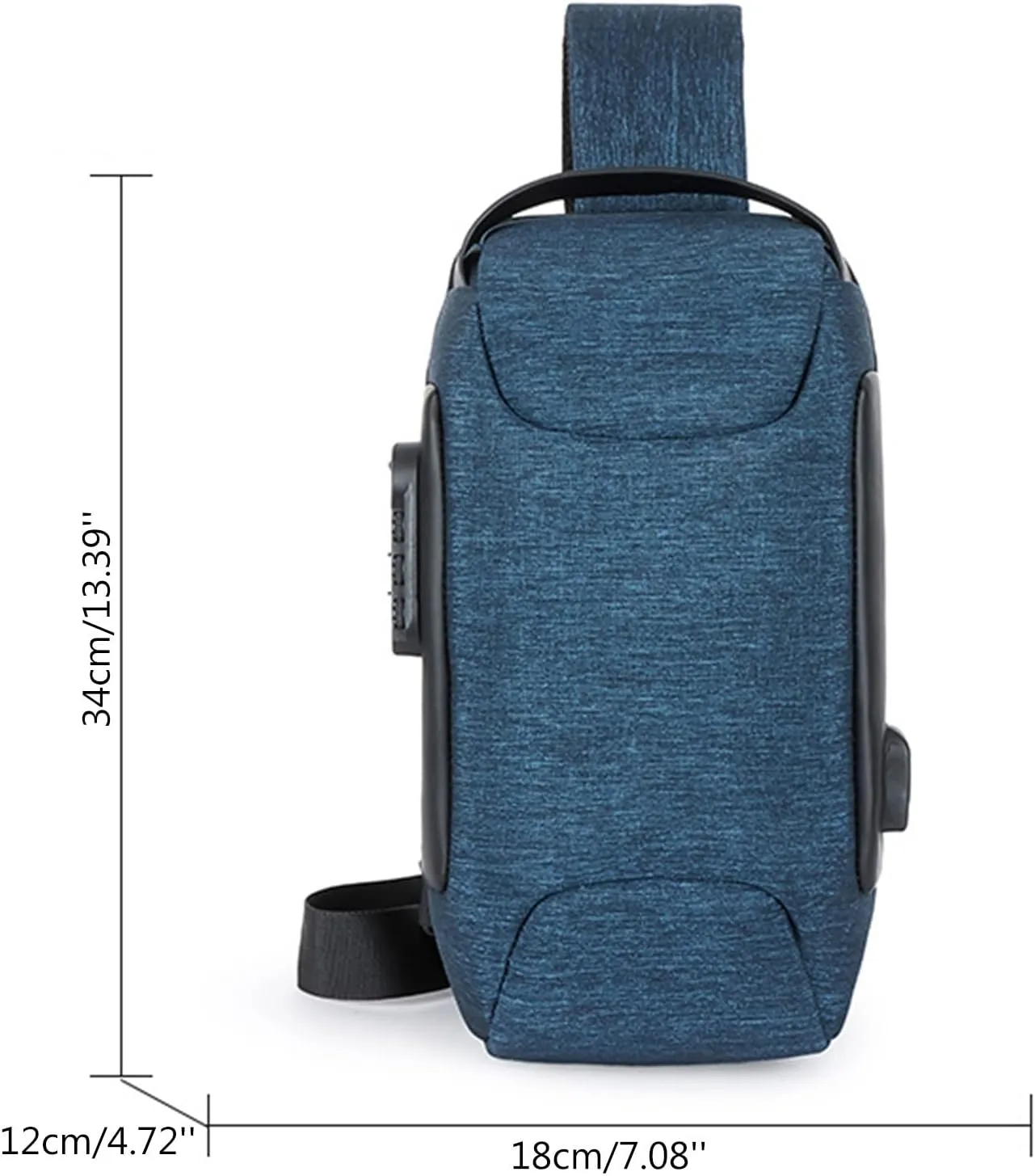 Men's Prevention Of Thieves Password Chest Lock Bag Cloth Sports One Shoulder Messenger Bag Shoulder Bags for (One Size)