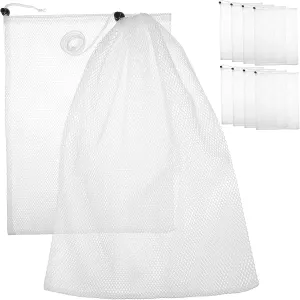Mesh Storage Bags 10pcs Reusable Drawstring Produce Bags for Vegetable Fruit Storage Easy to Use