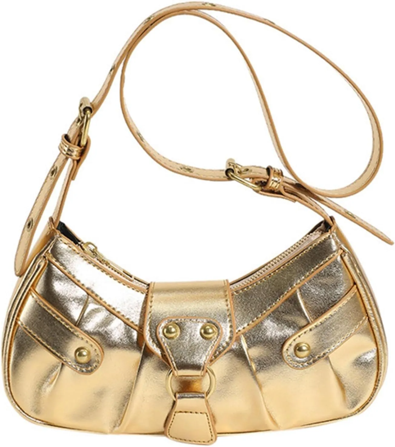 Messenger Bags Crossbody Pleated Purse Hobo Shoulder for Women Y2K Handbag