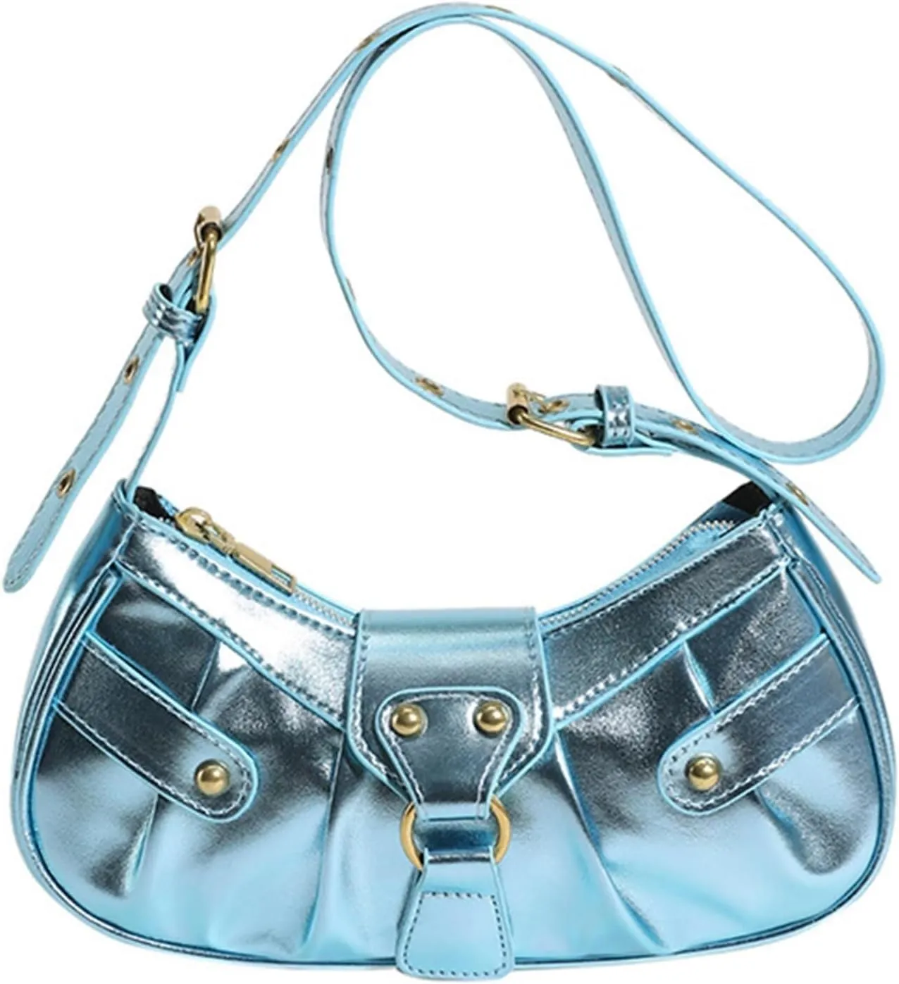 Messenger Bags Crossbody Pleated Purse Hobo Shoulder for Women Y2K Handbag