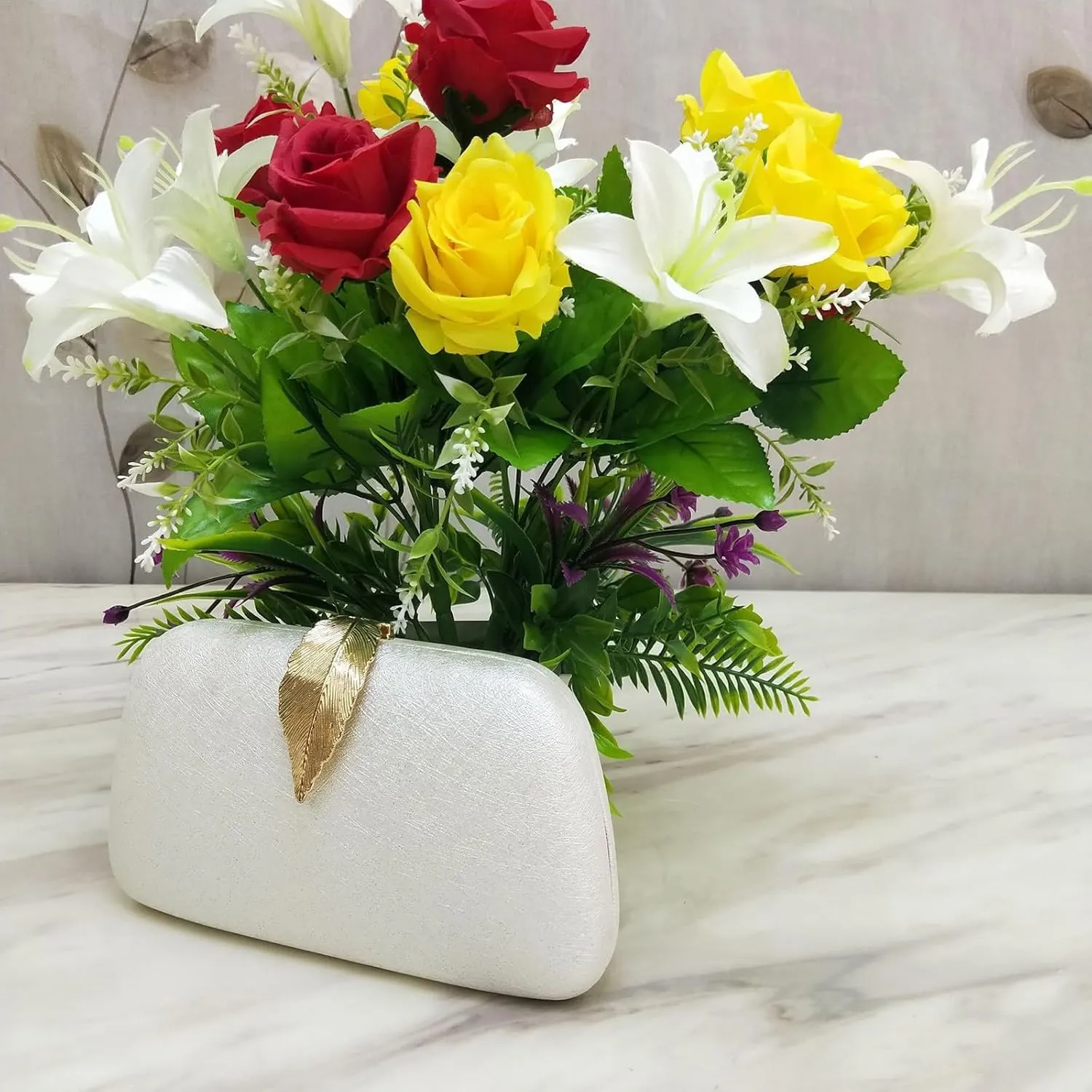 Messenger Bags for Men Wedding Clutch Purse Formal Evening Crossbody Bag(White)