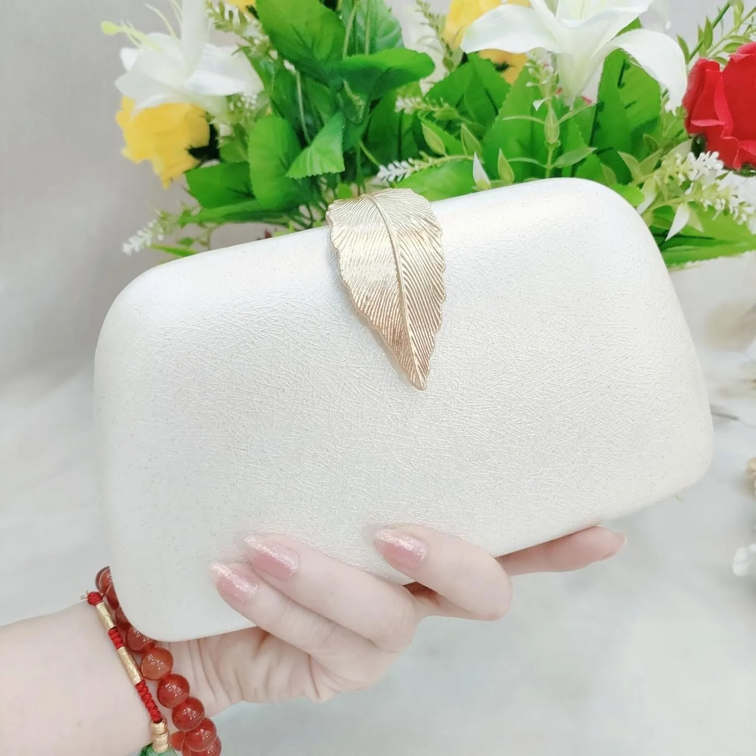 Messenger Bags for Men Wedding Clutch Purse Formal Evening Crossbody Bag(White)