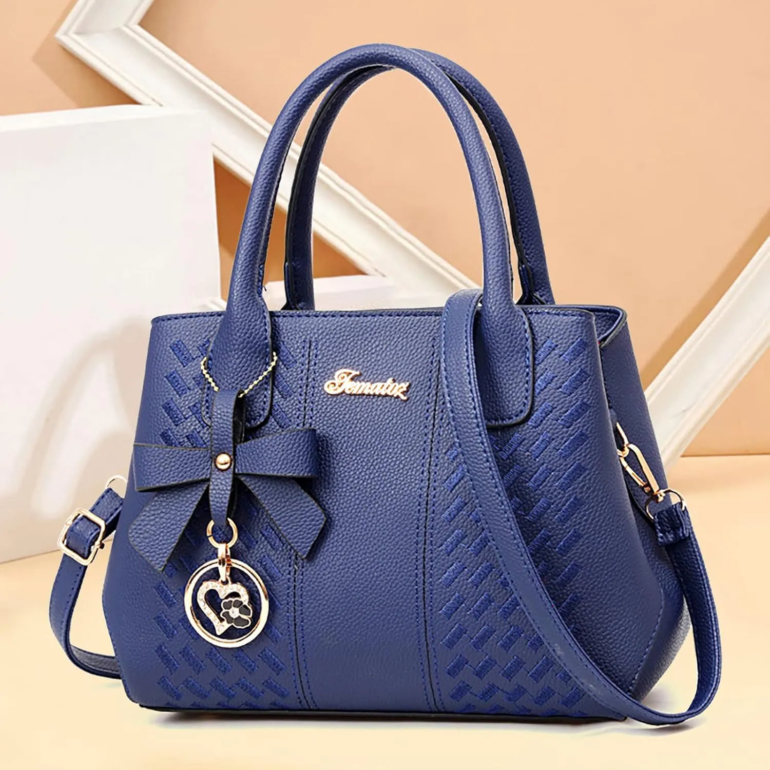 Messenger Tote Bag for Women Fashion Ladies PU Leather Top Handle Bags Purse and Wallet Set for Women