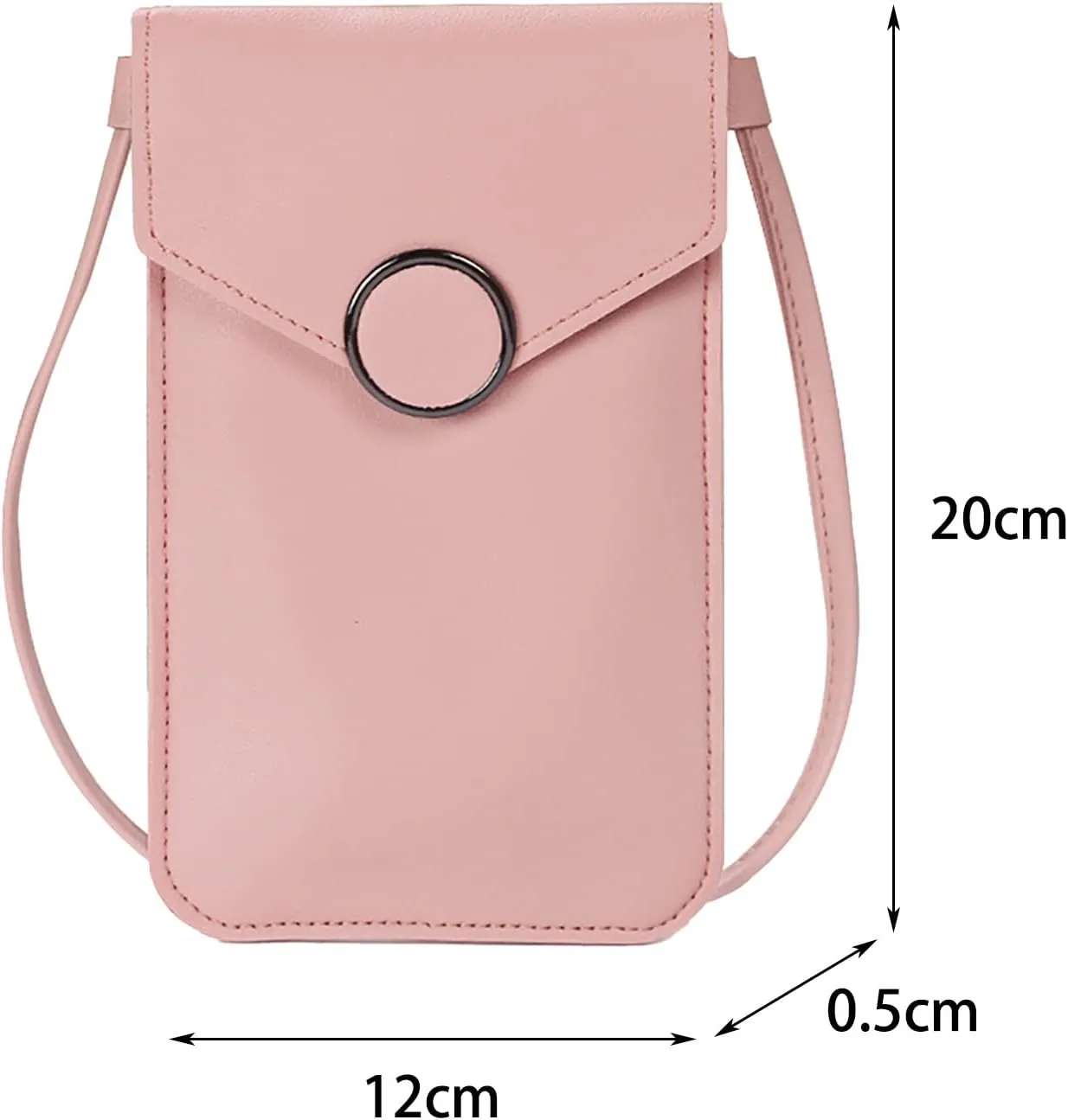 Mini Clutch Purse with Zipper Closure Fashion Women Artificial Leather Solid Color Hasp Transparent Operation