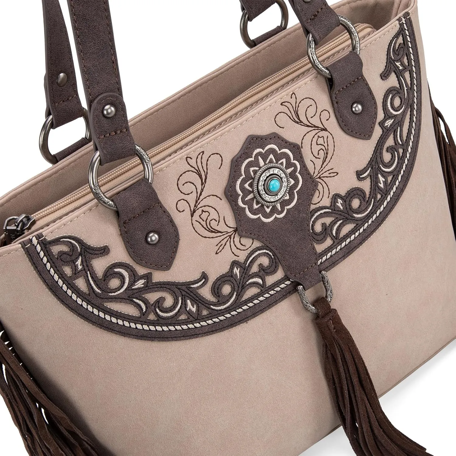Montana West Aztec Tote Bag for Women Embroidered Western Shoulder Purse and Wallet Set