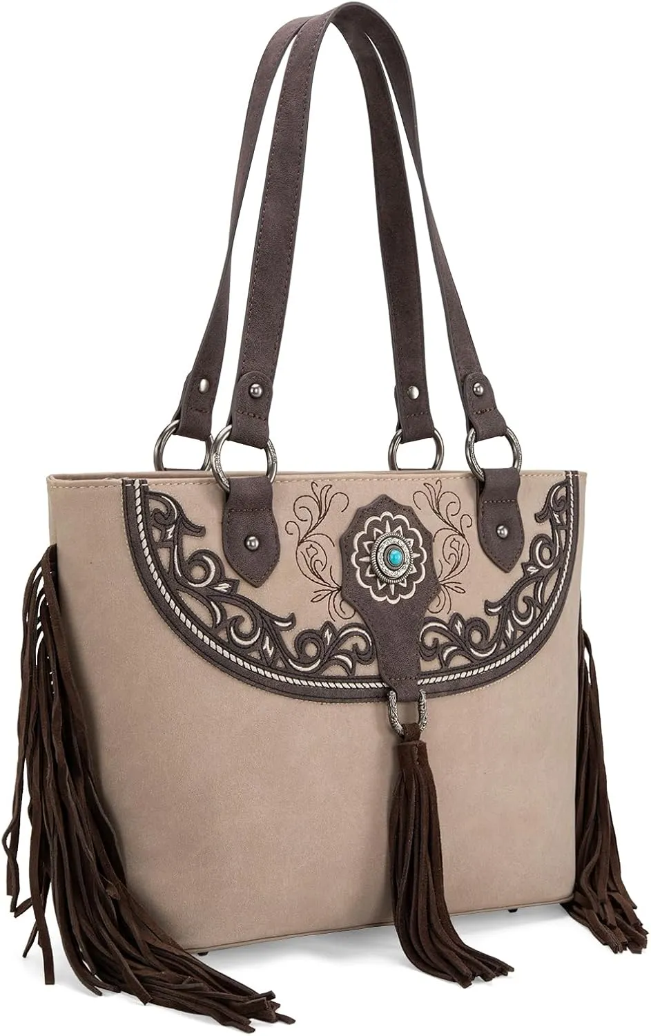 Montana West Aztec Tote Bag for Women Embroidered Western Shoulder Purse and Wallet Set