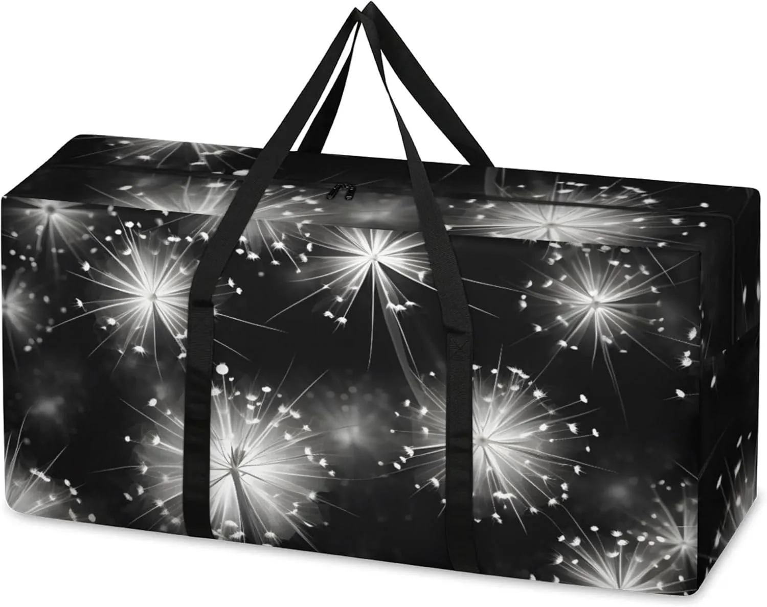 Mystical Dandelion Extra Large Moving Bags Heavy Duty Storage Bags Retro Dandelion Cloth Wrap Around Handles Double Zipper Reusable Convenient Foldable Storage Tote for Travel Camping Space Save