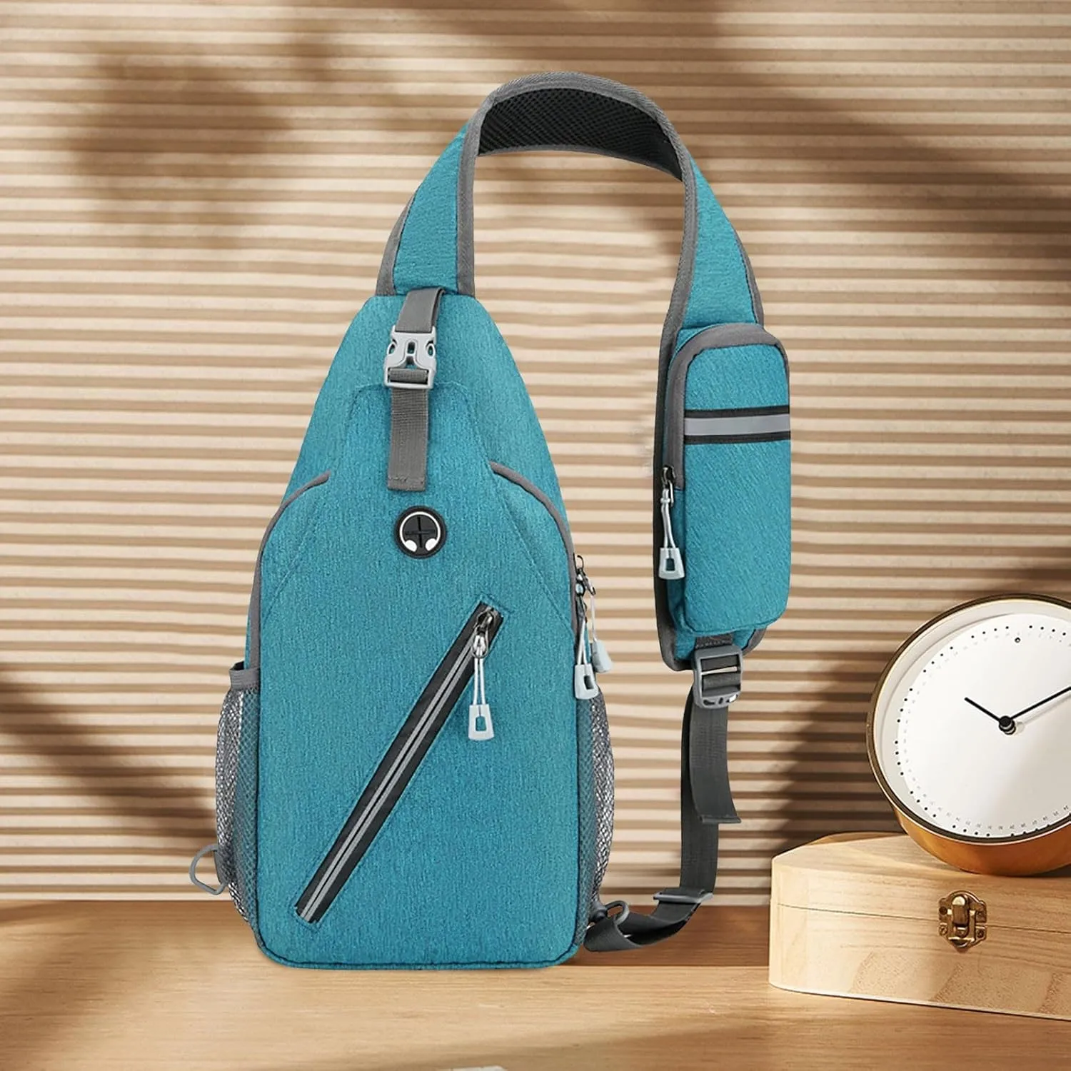 New Simple Men's Splash Proof Chest Bag Sports Leisure Shoulder Bags Fashion Student Messenger Bag (Green, One Size)