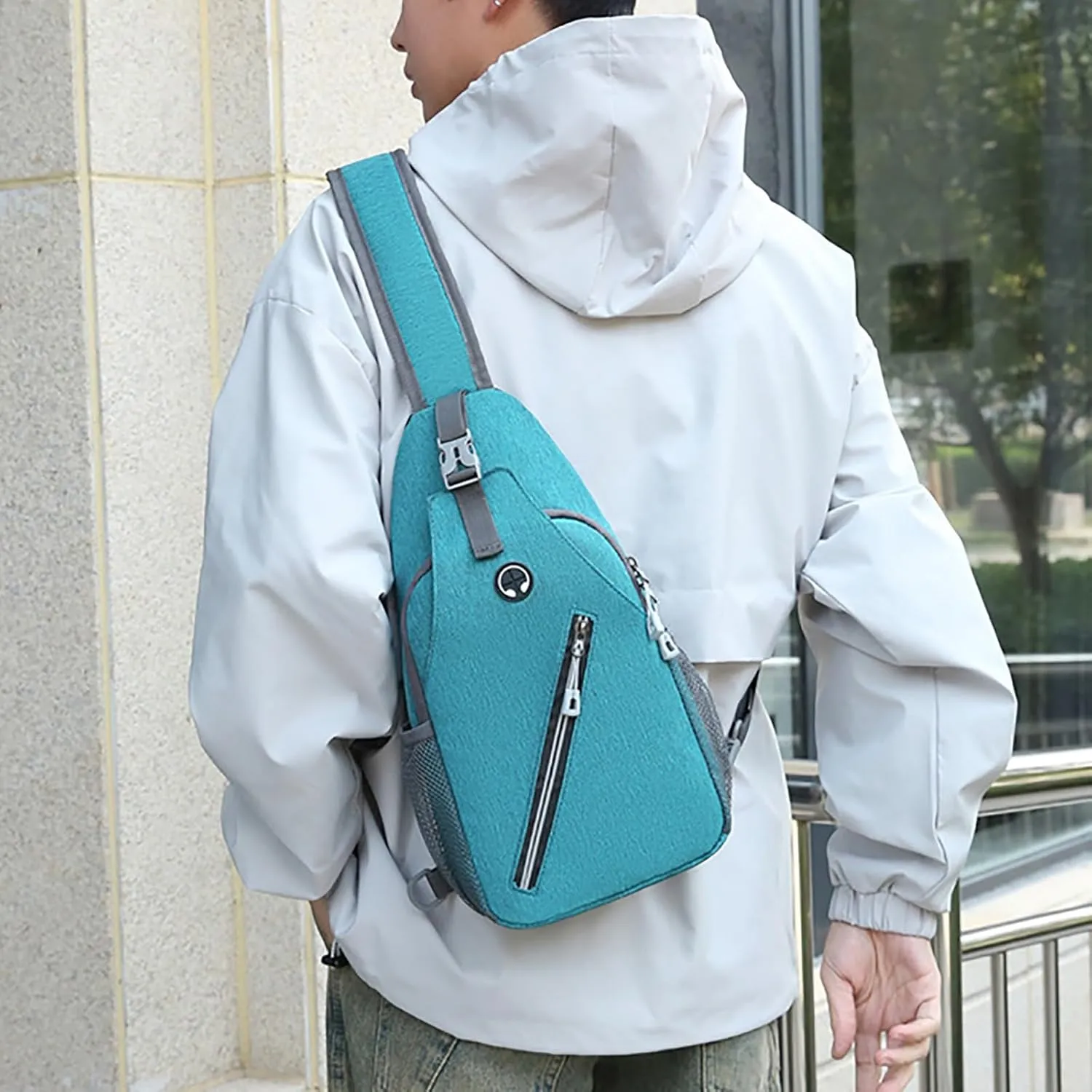 New Simple Men's Splash Proof Chest Bag Sports Leisure Shoulder Bags Fashion Student Messenger Bag (Green, One Size)