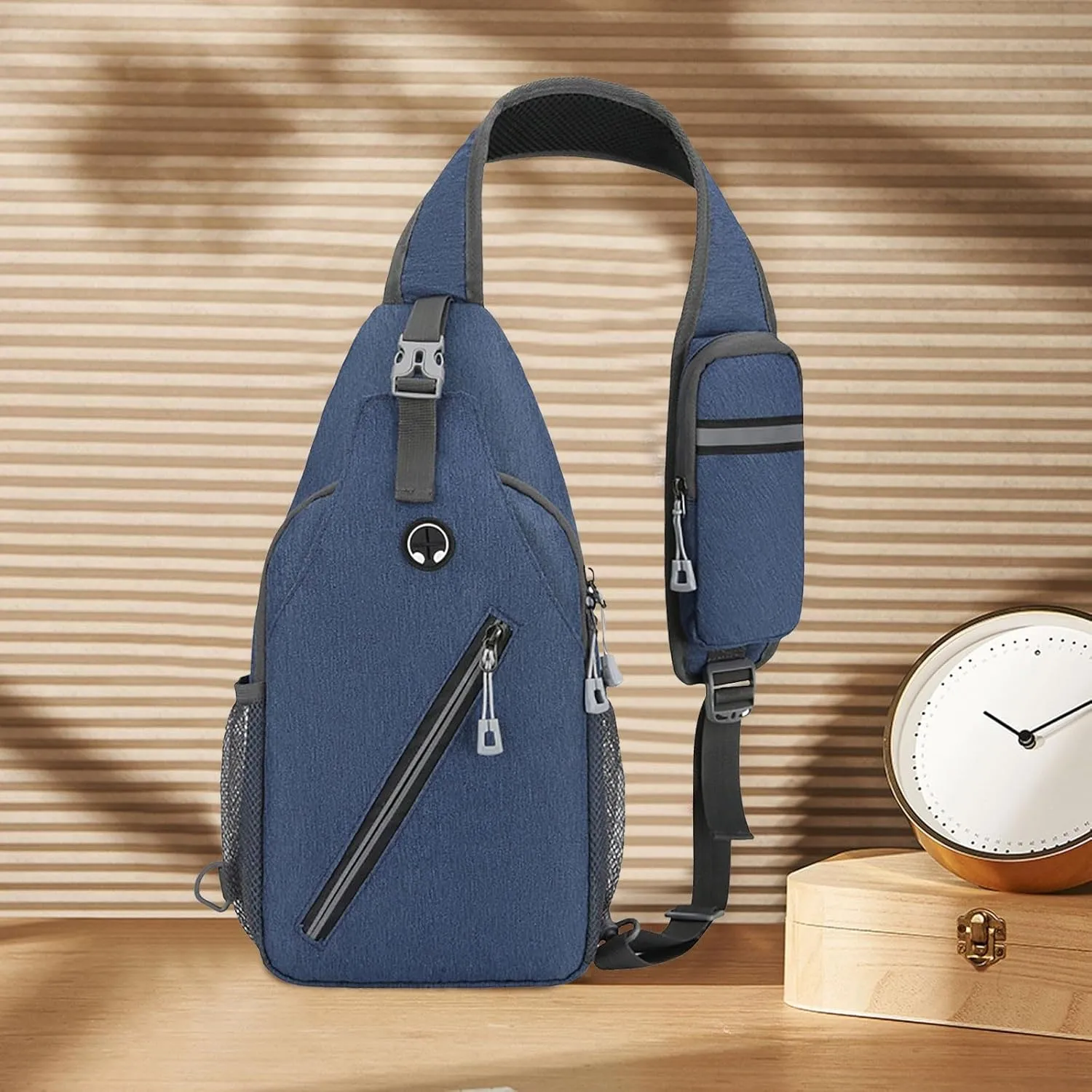 New Simple Men's Splash Proof Chest Bag Sports Leisure Shoulder Bags Fashion Student Messenger Bag Mens (Blue, One Size)