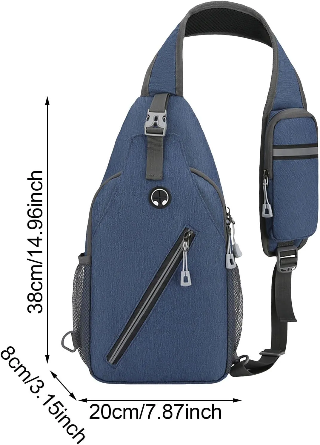 New Simple Men's Splash Proof Chest Bag Sports Leisure Shoulder Bags Fashion Student Messenger Bag Mens (Blue, One Size)