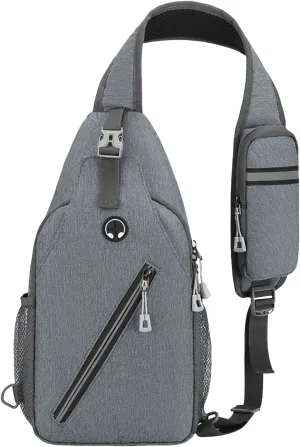 New Simple Men's Splash Proof Chest Bag Sports Leisure Shoulder Bags Fashion Student Messenger (Light Gray, One Size)