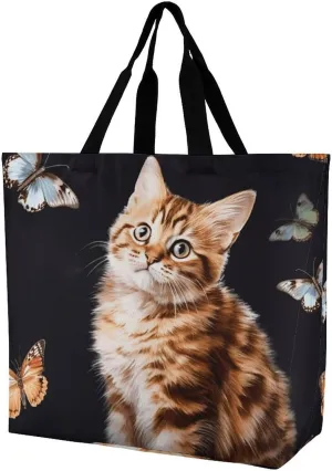 Painting Flower Pigs Beach Bag Reusable Tote Bag Foldable Grocery Bags Women Shopping Bags for Daily Essentials