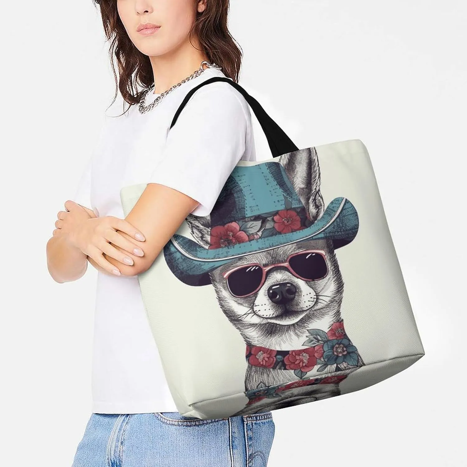 Pastel Color Smiley Face Beach Bag Reusable Tote Bag Foldable Grocery Bags Women Shopping Bags for Daily Essentials