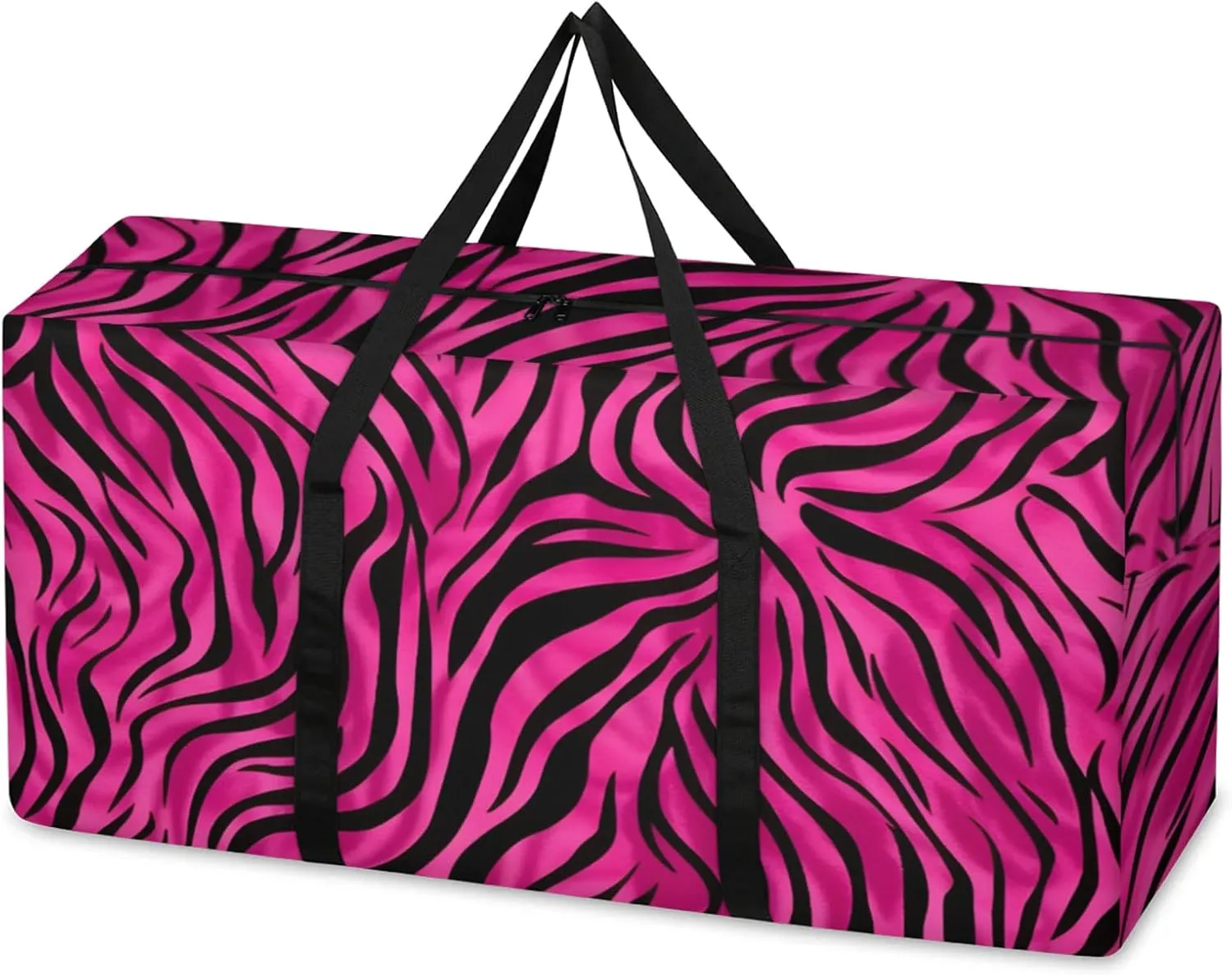 Pink Black Graffiti Extra Large Moving Bags Heavy Duty Storage Bags Cloth Wrap Around Handles Double Zipper Reusable Convenient Foldable Storage Tote for Travel Camping Space Save