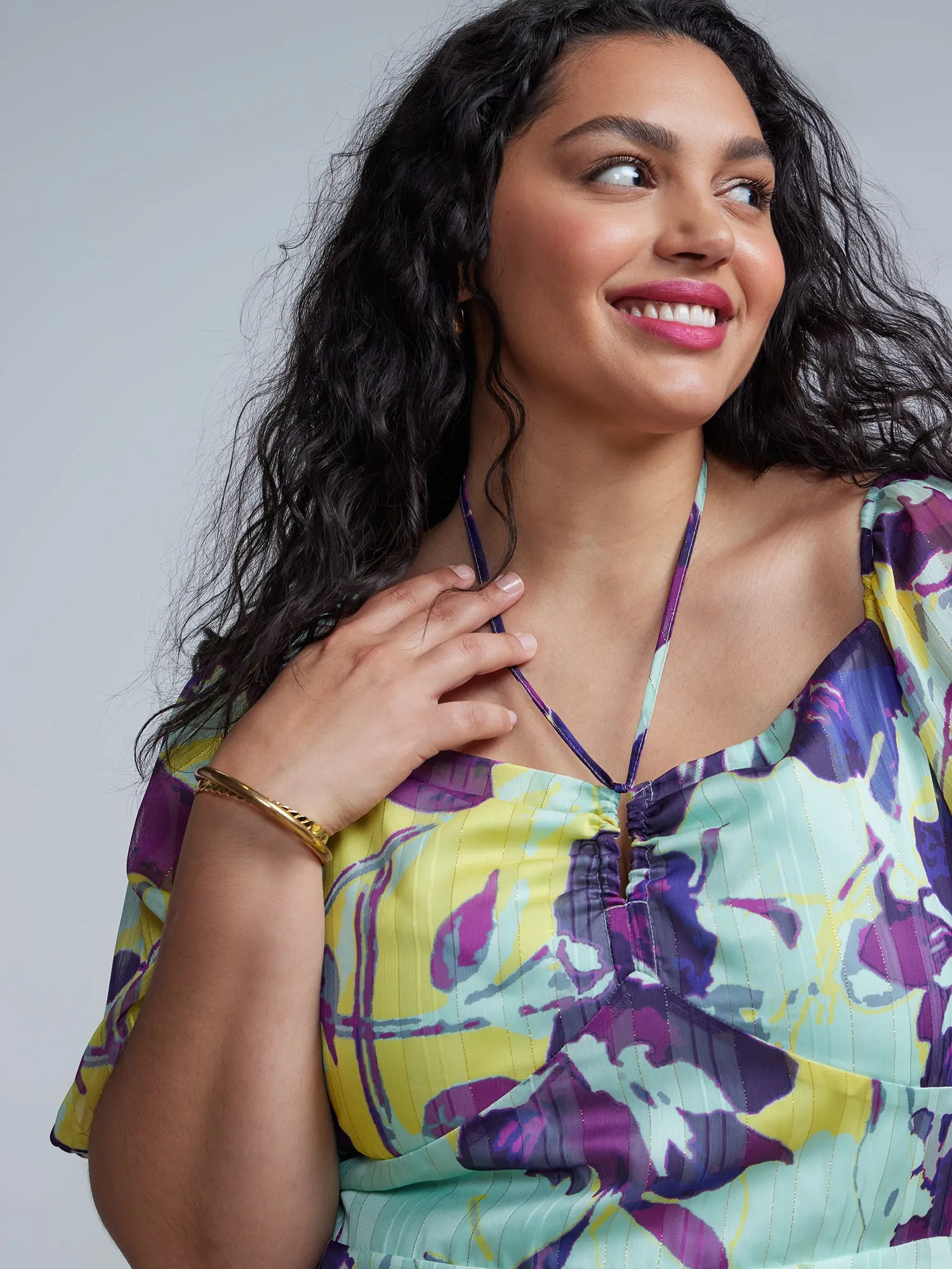 Plus Floral Print Maxi Dress
