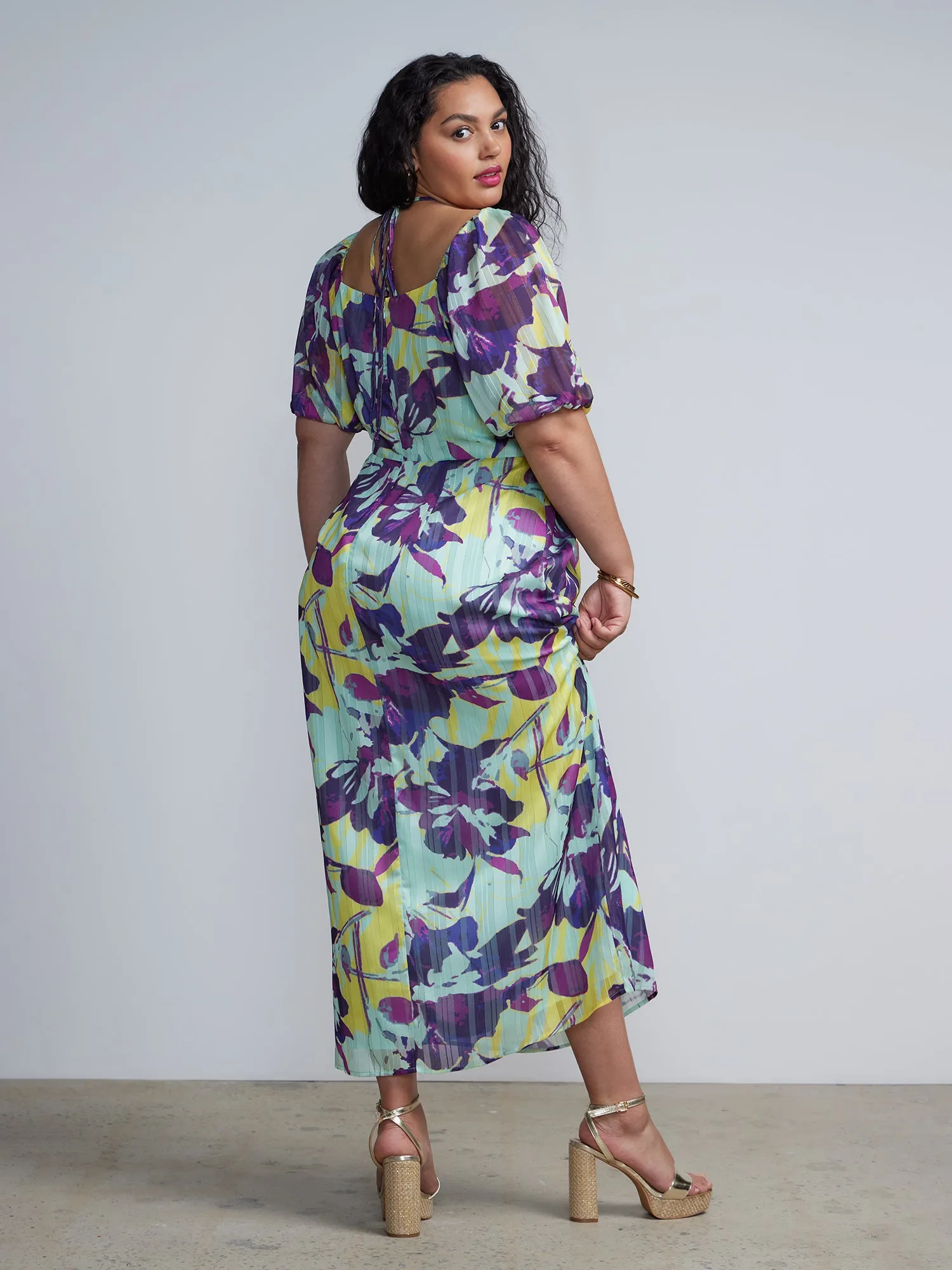Plus Floral Print Maxi Dress