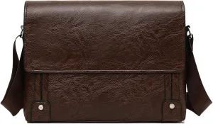 PORT&LOTUS Messenger Bags for Men - Small PU Leather Crossbody Bags