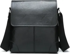 PORT&LOTUS Messenger Bags for Men - Small PU Leather Crossbody Bags