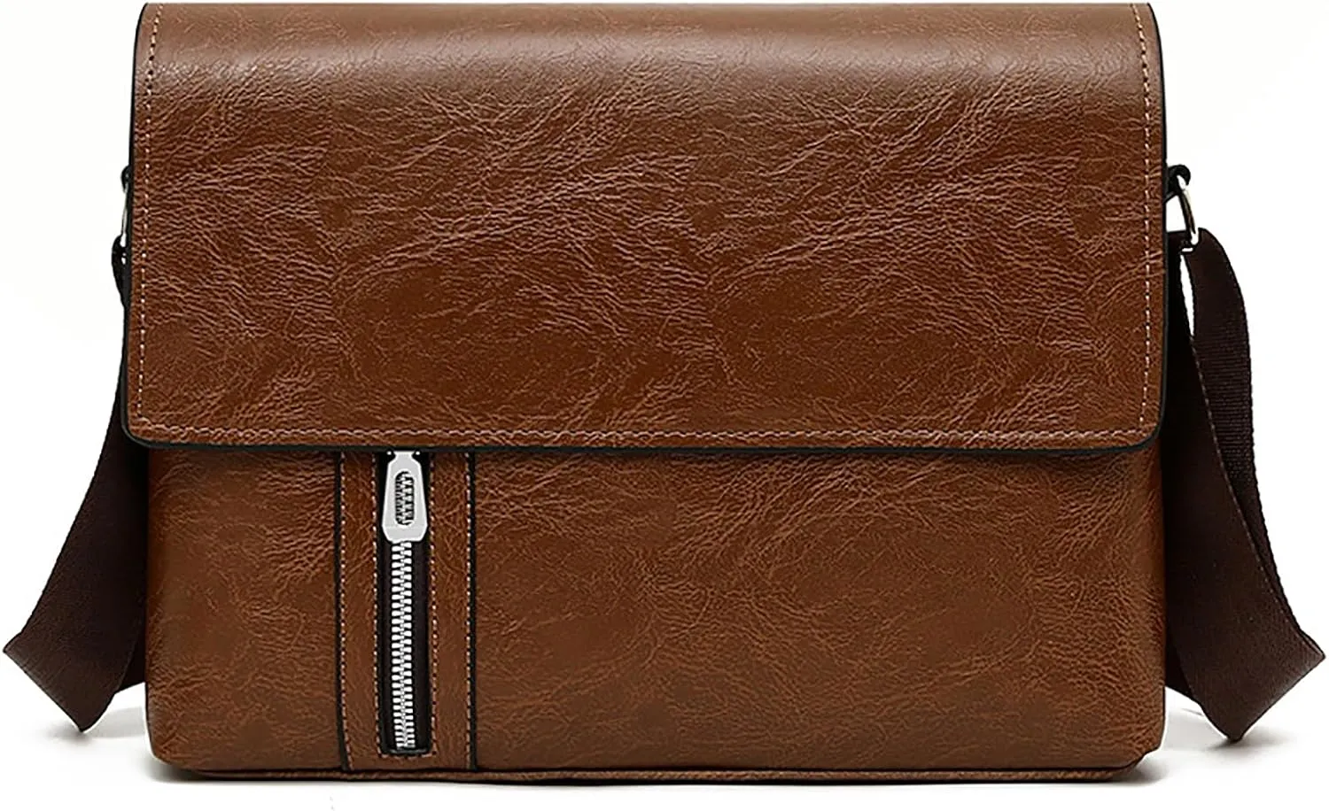 PORT&LOTUS Messenger Bags for Men - Small PU Leather Crossbody Bags