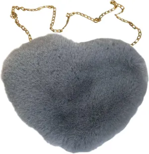 Retro Clutch Underarm Purse Fashion Love Bag Peach Heart Bag Women Chain Crossbody Plush One Shoulder Wool