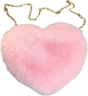 Retro Clutch Underarm Purse Fashion Love Bag Peach Heart Bag Women Chain Crossbody Plush One Shoulder Wool