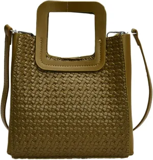 Retro Woven Crossbody Handbags For Women Clutch Satchels Shoulder Purse Ladies Trendy Bucket Bag for Work Travel
