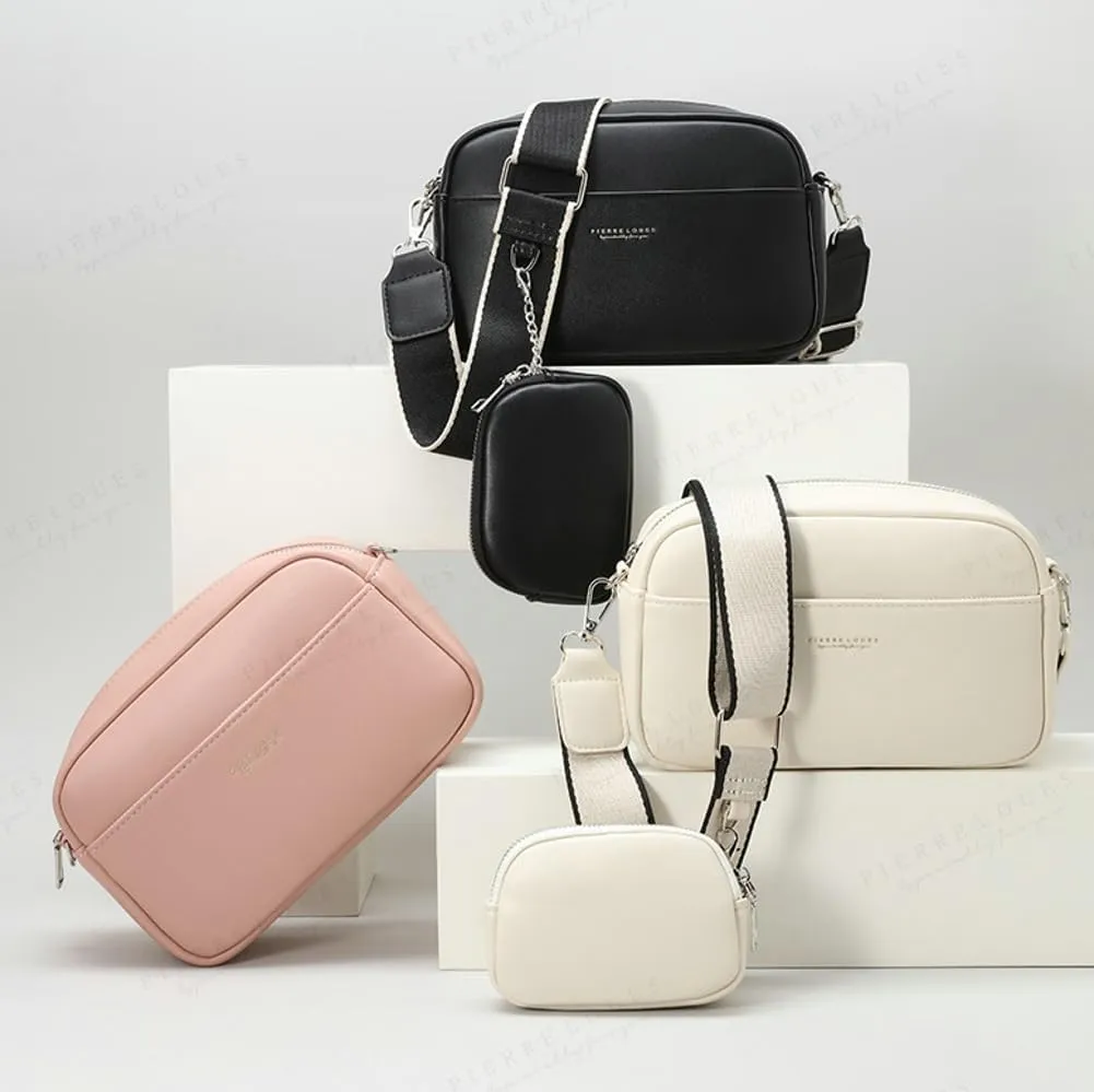 Rungion Casual Crossbody Bags for Women Vegan Leather Phone Purses Small Shoulder Handbags Satchels with Wide Strap
